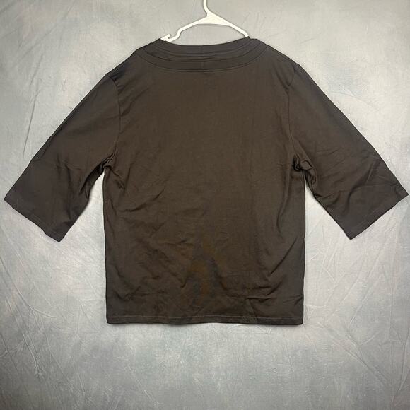 Nice Breed Crew Neck Double Collar tee 3/4 Length Sleeves Unisex Oversized EE-03 - Picture 6 of 6